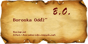 Boroska Odó névjegykártya